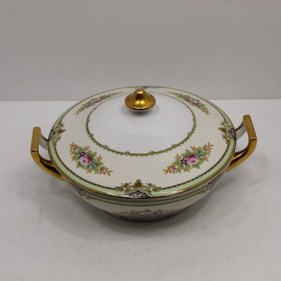 Meito China Made in Japan Hand Painted Round Covered Serving Bowl - Picture 3 of 9